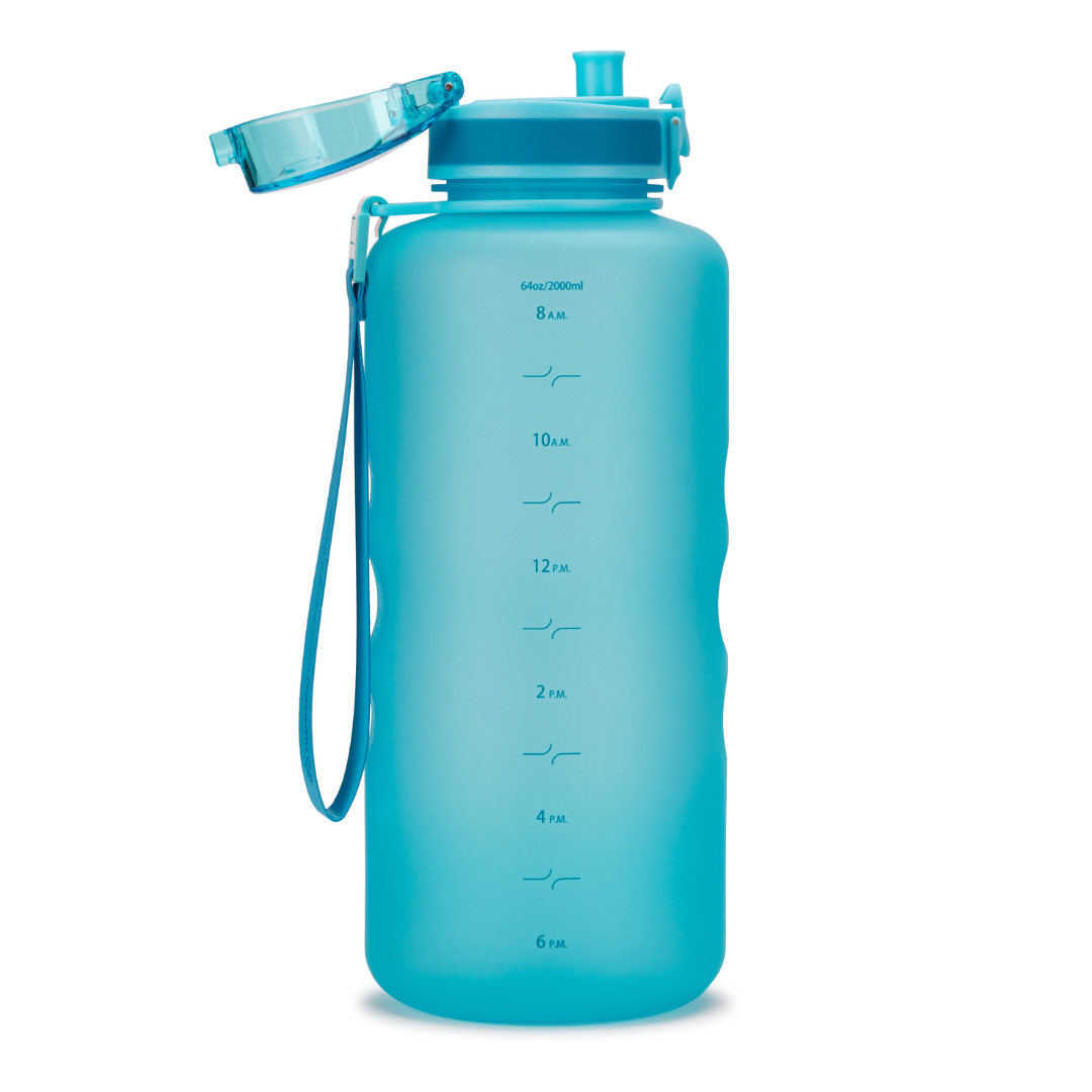 Coach 64 oz / 2 L Water Bottle with Time Marker and Chug Lid