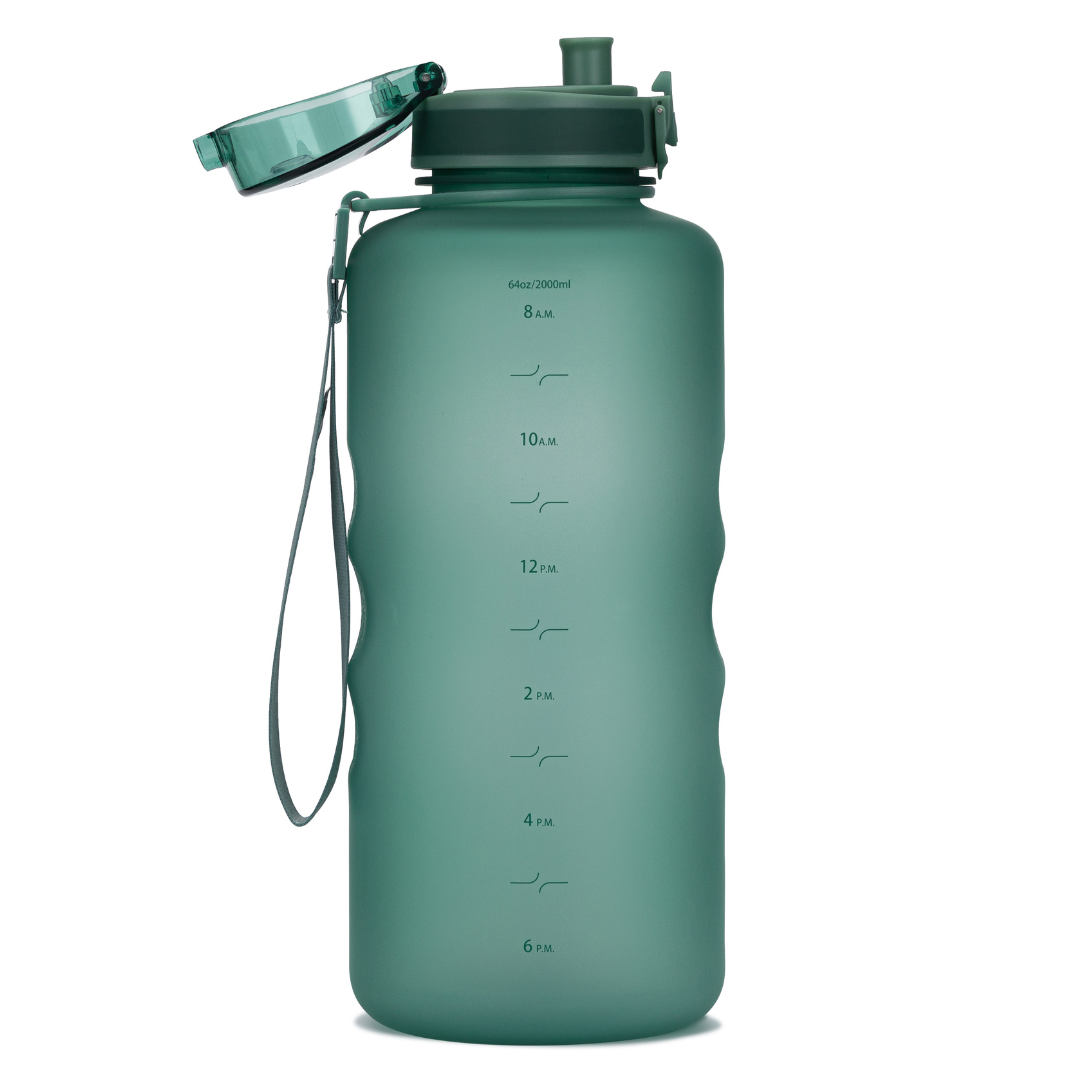 Coach 64 oz / 2 L Water Bottle with Time Marker and Chug Lid