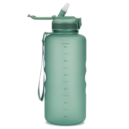 Coach 64 oz / 2 L Water Bottle with Time Marker and Straw Lid