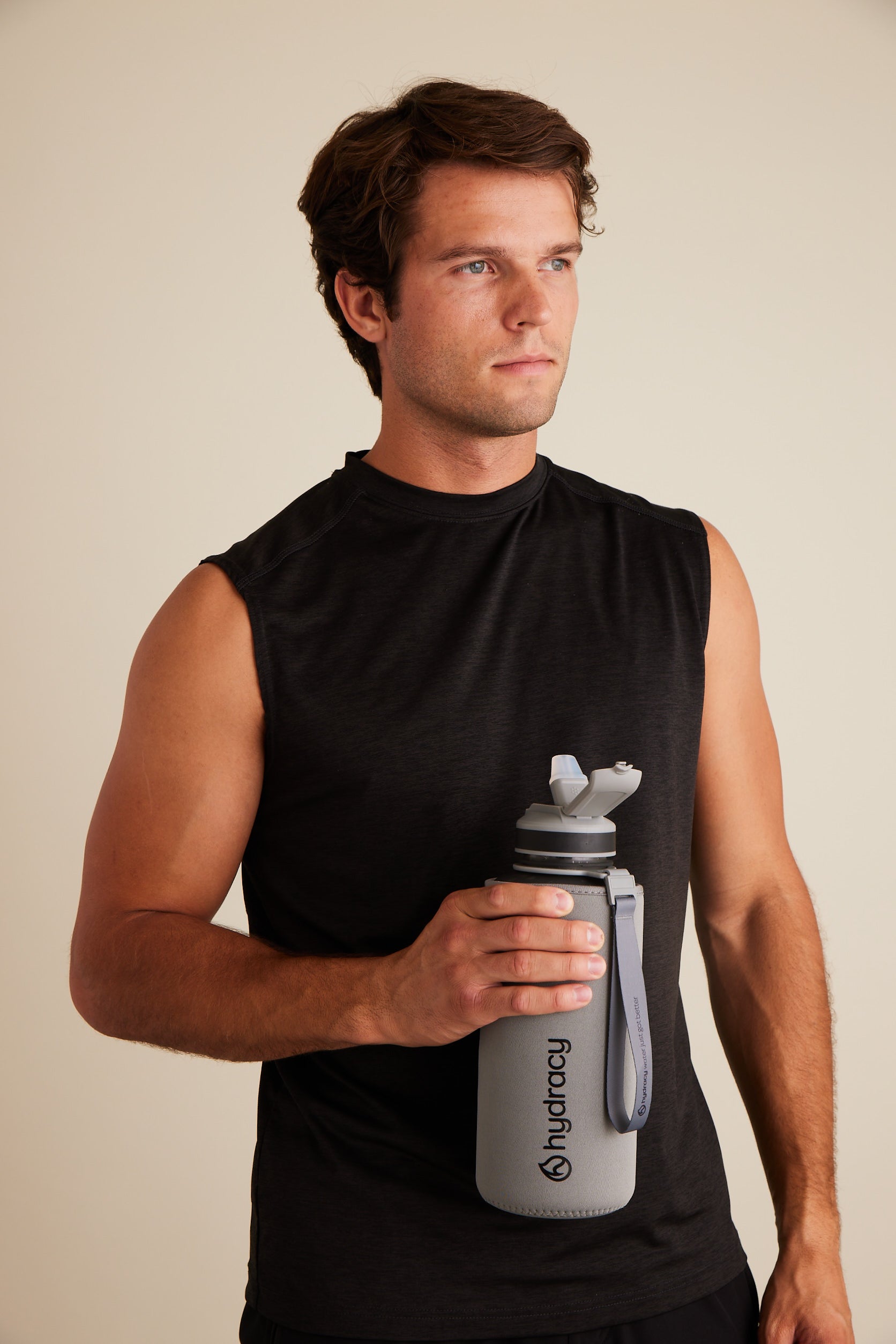 Coach 64 oz / 2 L Water Bottle with Time Marker and Straw Lid