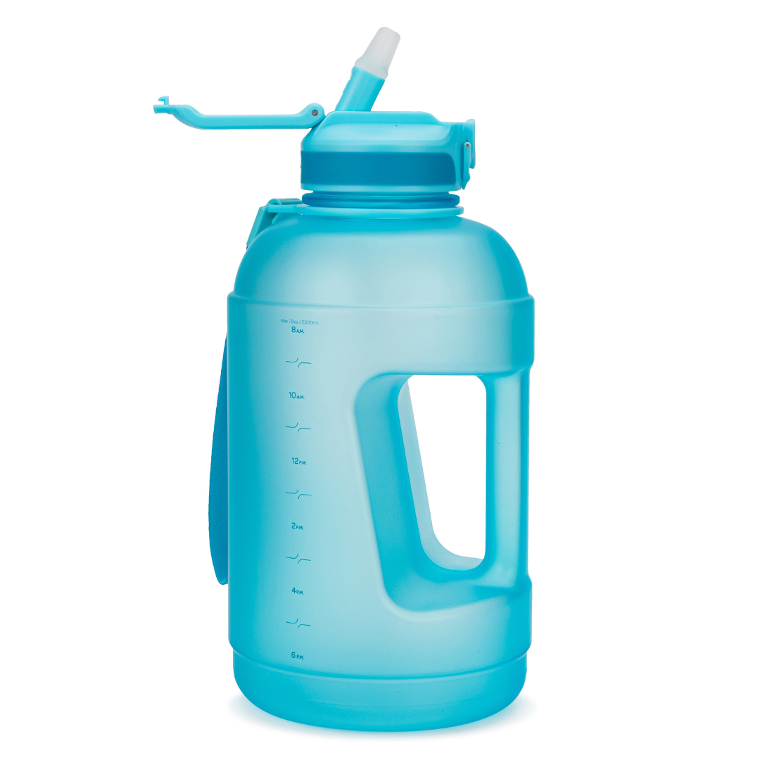 Coach 78 oz / 2.3 L Water Bottle with Storage Sleeve, Handle and Straw Lid