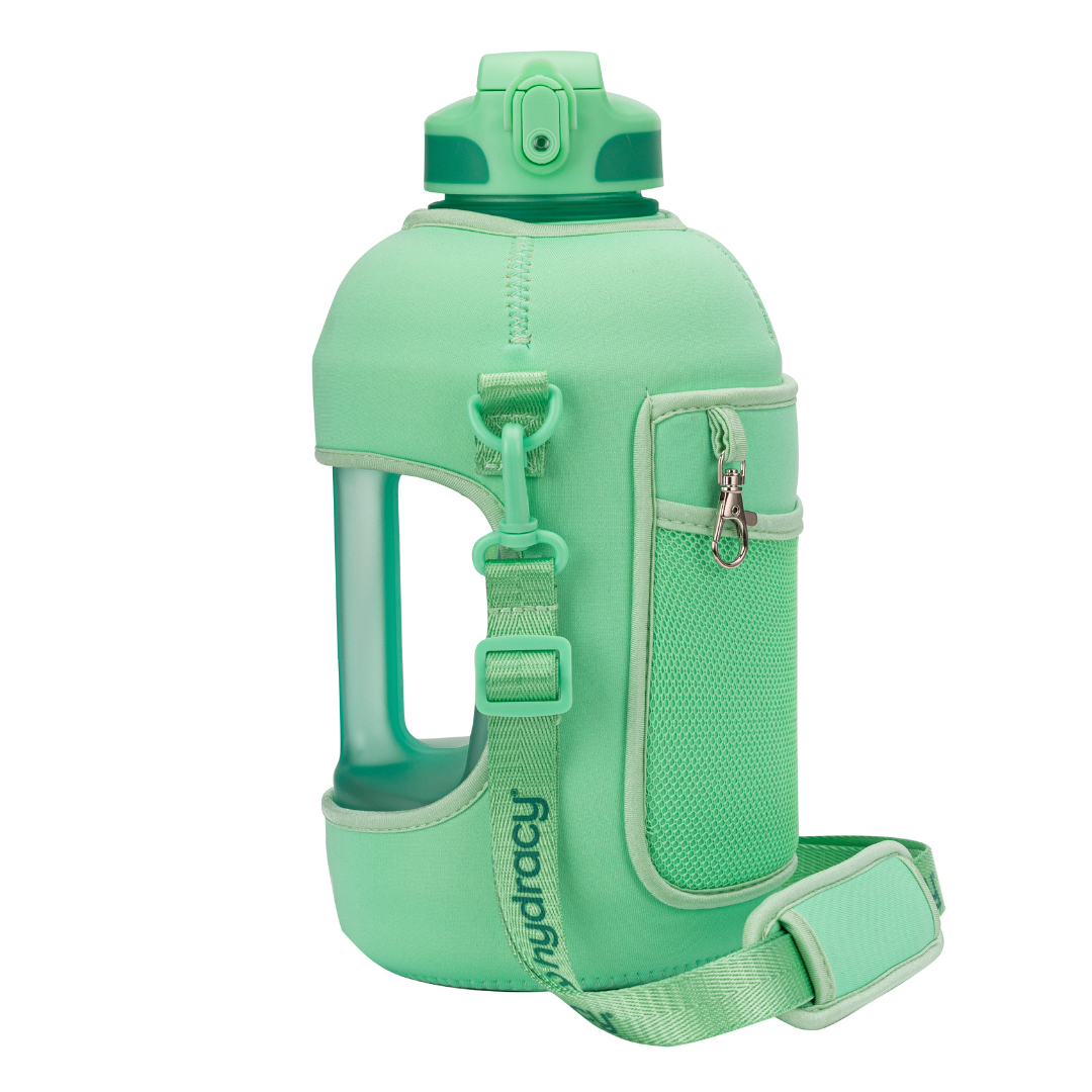 Coach 78 oz / 2.3 L Water Bottle with Storage Sleeve, Handle and Straw Lid