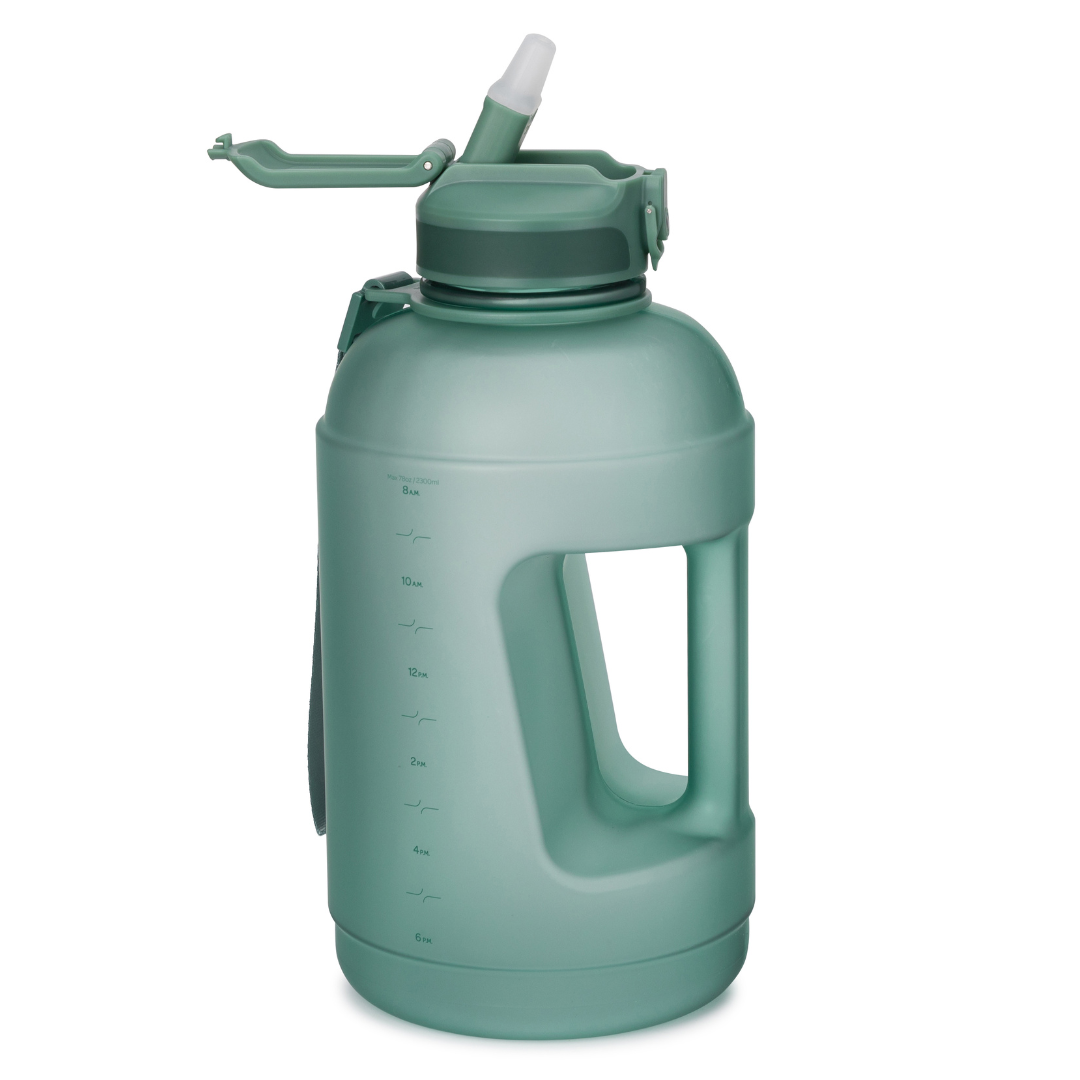 Coach 78 oz / 2.3 L Water Bottle with Storage Sleeve, Handle and Straw Lid