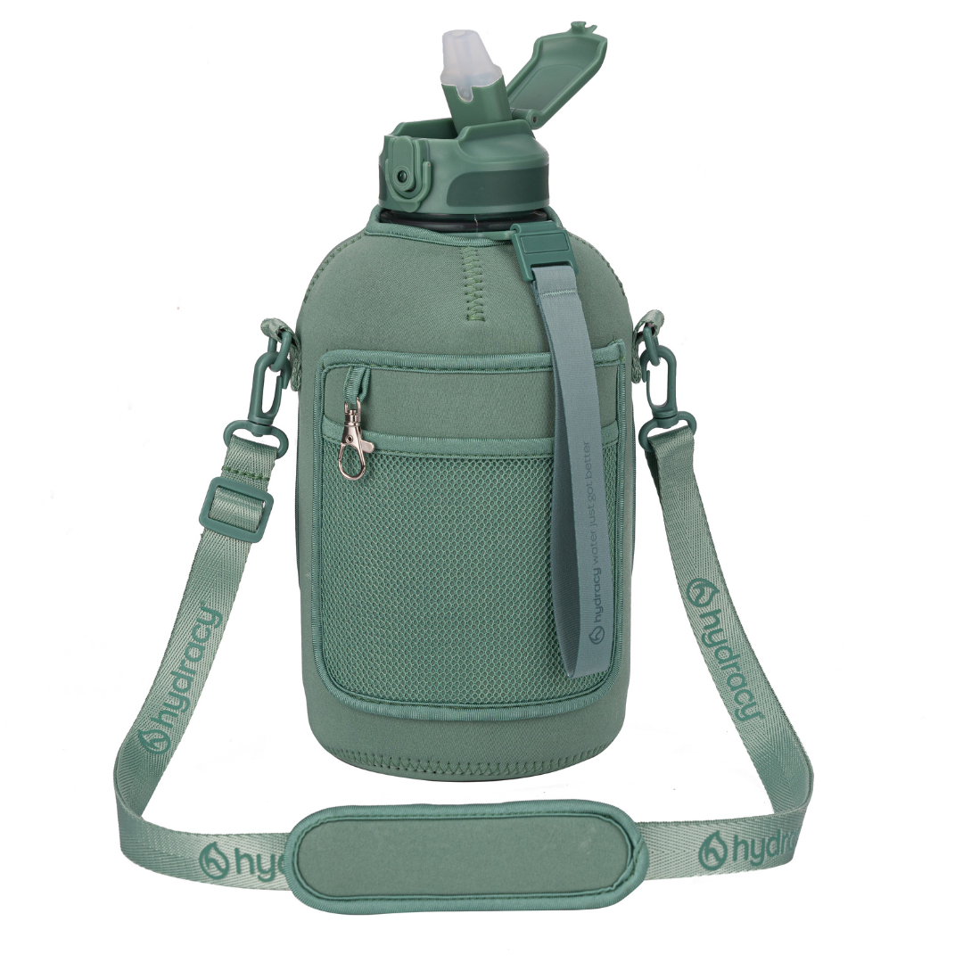 Coach 78 oz / 2.3 L Water Bottle with Storage Sleeve, Handle and Straw Lid