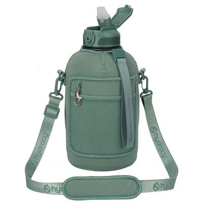 Coach 78 oz / 2.3 L Water Bottle with Storage Sleeve, Handle and Straw Lid