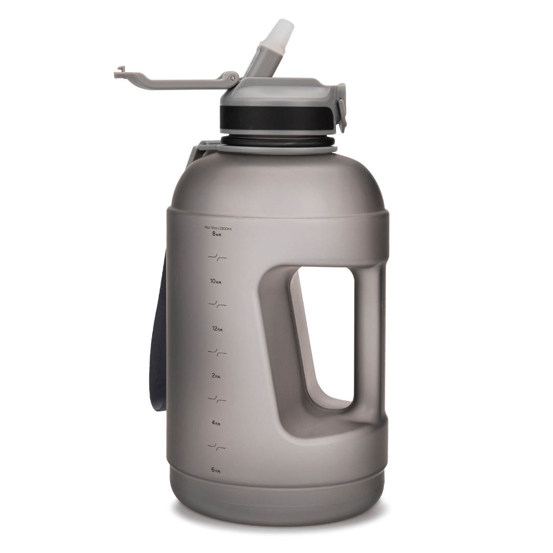 Coach 78 oz / 2.3 L Water Bottle with Storage Sleeve, Handle and Straw Lid