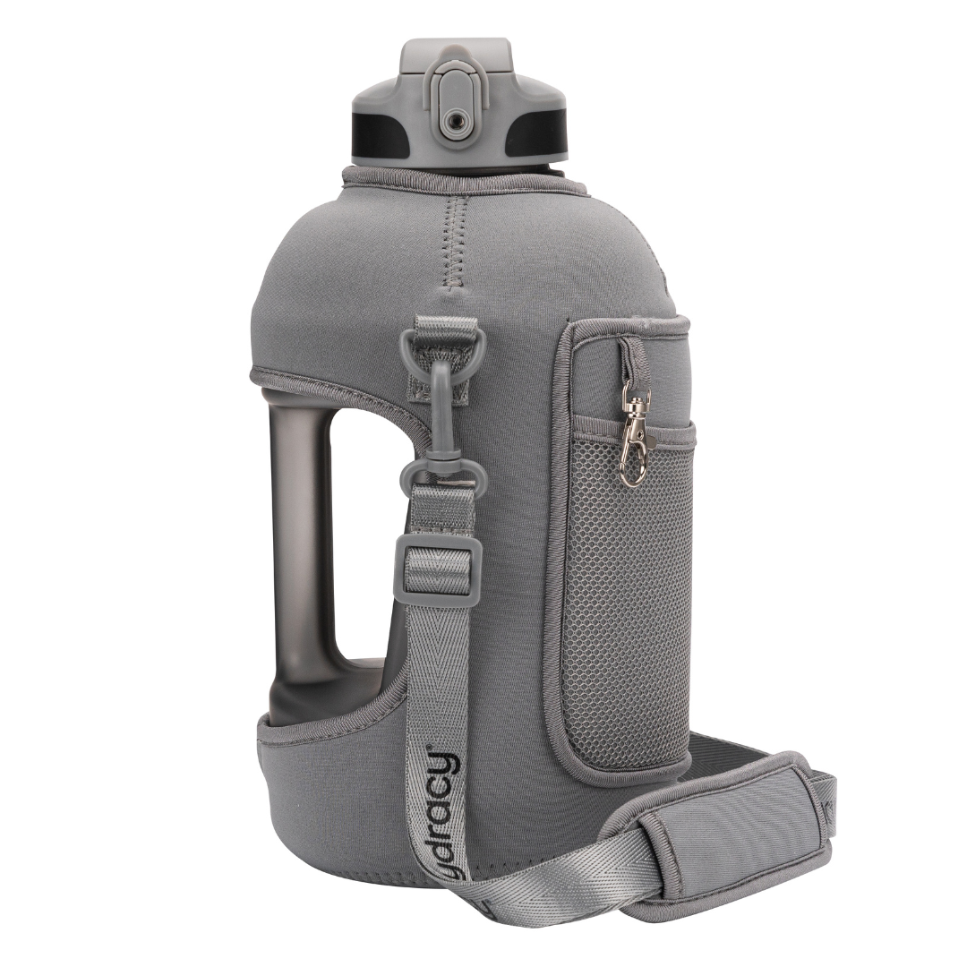 Coach 78 oz / 2.3 L Water Bottle with Storage Sleeve, Handle and Straw Lid