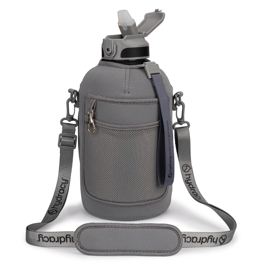 Coach 78 oz / 2.3 L Water Bottle with Storage Sleeve, Handle and Straw Lid