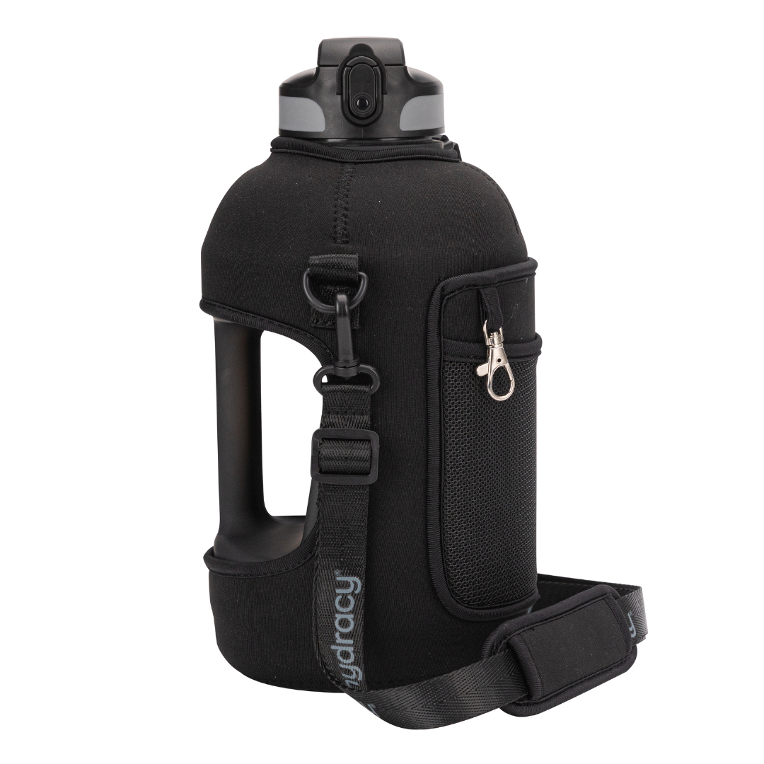 Coach 78 oz / 2.3 L Water Bottle with Storage Sleeve, Handle and Straw Lid