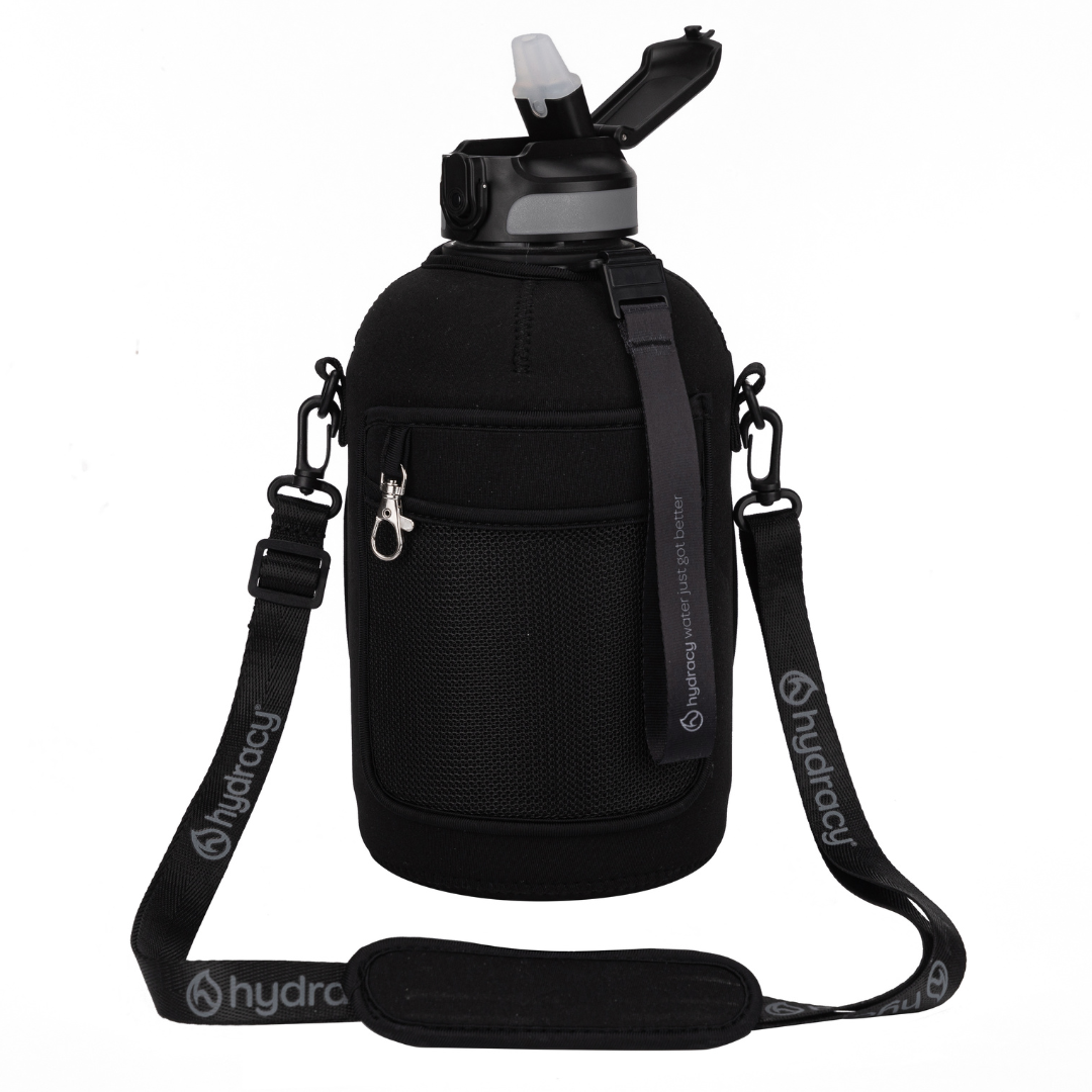 Coach 78 oz / 2.3 L Water Bottle with Storage Sleeve, Handle and Straw Lid